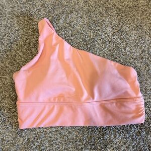 Athleta Coral Pink One-Shoulder Sports Bra